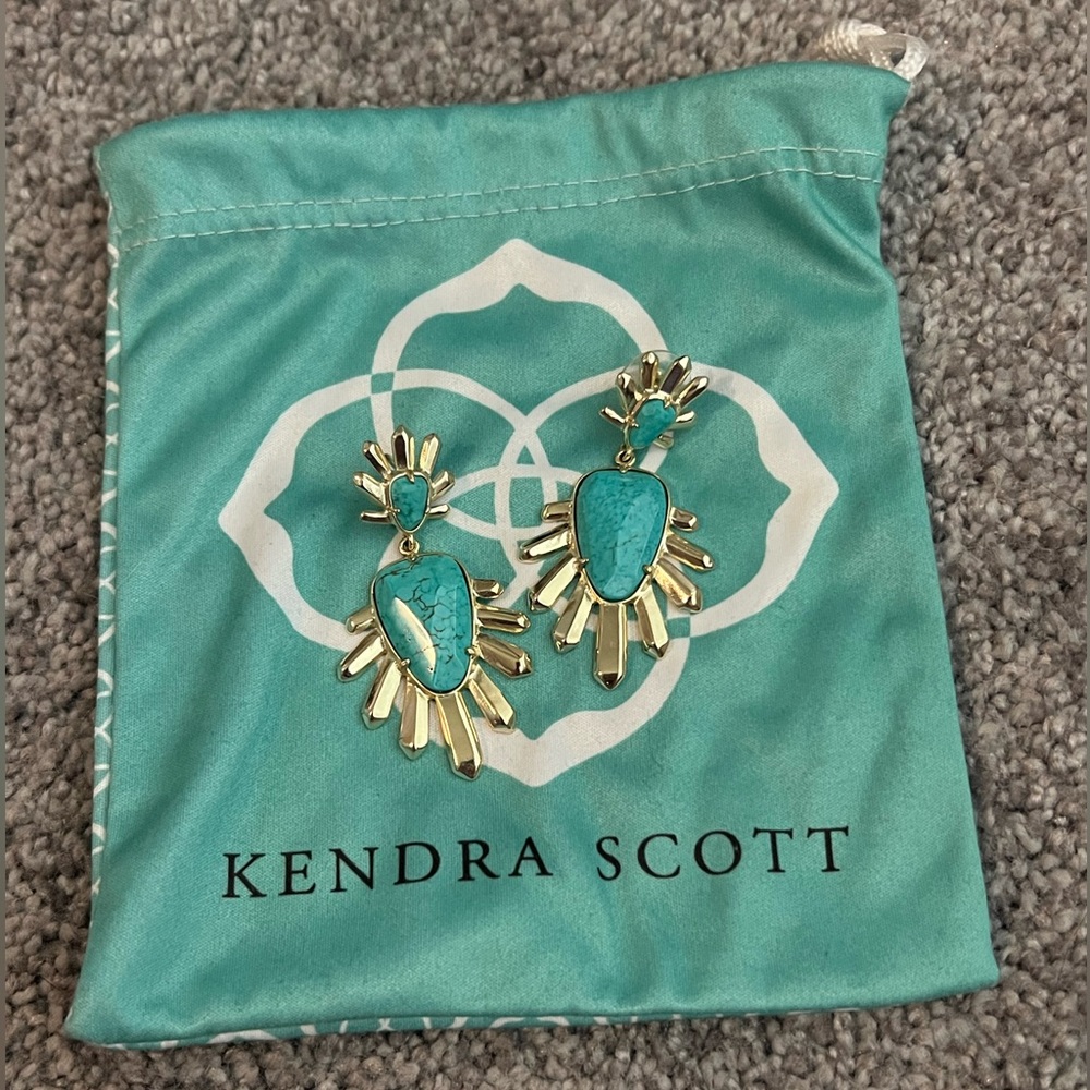 Kendra Scott Turquoise and Gold Earrings
